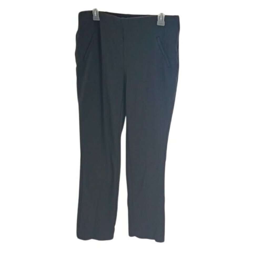 Chicos Womens Size 6 Fabulously Slimming Pants Gray Straight Leg Stretch